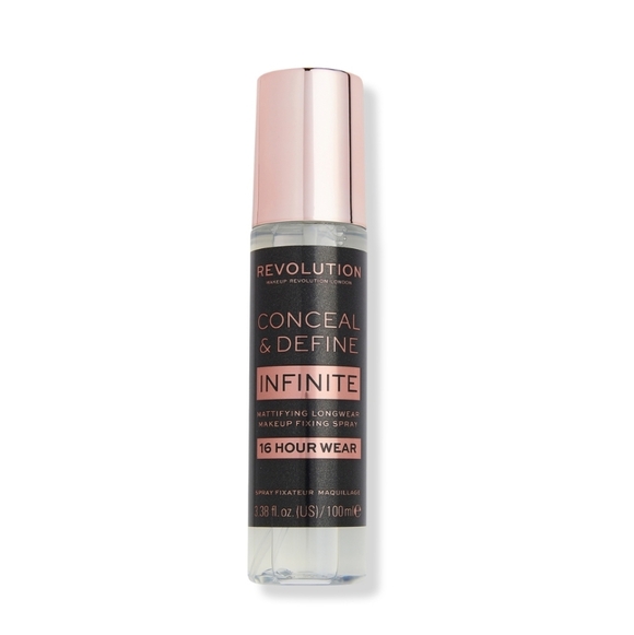 Revolution Other - Revolution Conceal & Define Infinite Makeup Fixing Spray - Black and Rose Gold